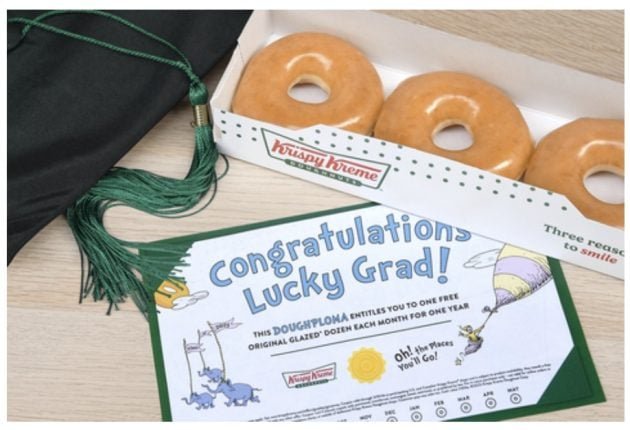 Krispy Kreme: Free Dozen Original Glazed Doughnuts for Graduates Today!