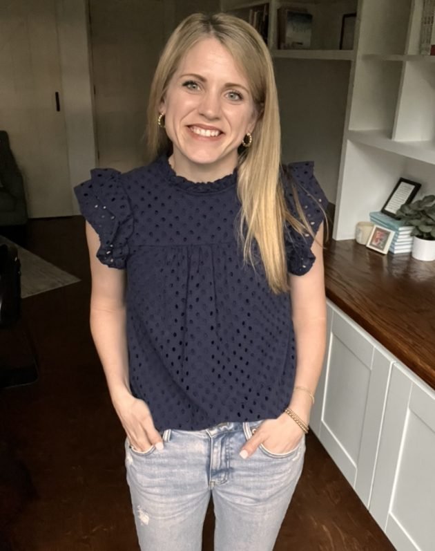 Short Ruffle Sleeve Shirt only $18.14 {Crystal Loves This!}