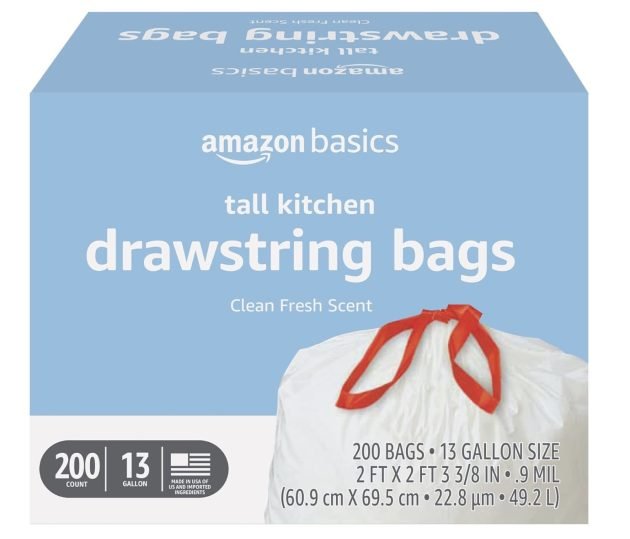 Amazon Basics Trash Bags, 200 count only $14.44 shipped!
