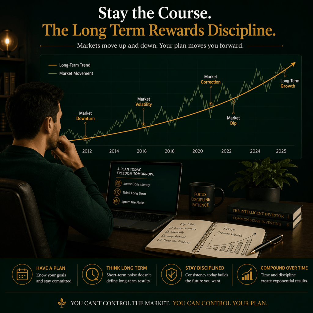 Long-term investor staying focused through market cycles